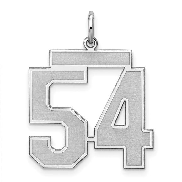 Sterling Silver Jersey Collection Large Number 54 Pendant